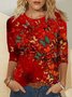 Long Sleeve Shift Vintage Butterfly Tops