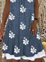 Floral Casual Loose Sleeveless Crew Neck Dress