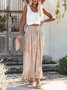 Boho Buttoned Geometric Long Skirt