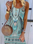Sleeveless A-Line Tribal Women Dress