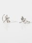 Vintage Silver Dragonfly Earrings Ear Cuffs