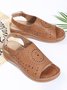 Summer Plain Hollow Out Vintage Breathable Vacation Sandals