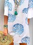 Loosen Geometric Printed Casual Holiday V-neck Mini Dresses