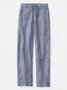 Plain cotton linen loose holiday pocket Elastic Waist Pants Plus Size