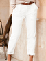 Women Casual Solid Pockets Buttoned Pants