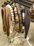 Vintage Ethnic Wooden Beaded Beaded Woven Multilayer Bracelet