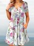 V Neck Regular Fit Short Sleeve Women Dress