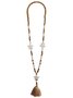 Boho Beach Turquoise Wood Bead Necklace Pentagram Pendant