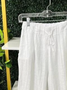 Cotton leprosy elastic waist pocket loose Wide Leg Pants Plus Size