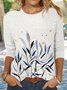 Leaf Casual Crew Neck Long sleeve T-Shirt