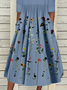 Round Neck Casual Loose Floral Print Resort Short Sleeve Madi Dress