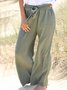 Plain cotton linen loose Pants palazzo Pants/wide leg Pants