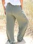 Plain cotton linen loose pants palazzo pants/wide leg pants plus size