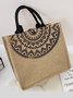 Ethnic Linen Tote Bag Shoulder Shopping Bag