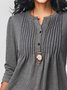 Casual V Neck Buttoned Tunic