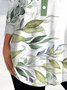 Leaf Autumn Vacation Polyester Daily Long sleeve Notched Regular H-Line Tops for Women