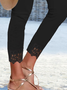Casual Plain Lace Pants Leggings