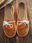 Vintage Contrast Panel Lace-Up Shoes