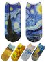 Retro Art Oil Painting 3D Printing Socks