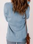 Casual Text Letters Autumn Polyester V neck Micro-Elasticity Loose H-Line Regular Sweatshirts for Women
