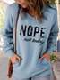 Casual Text Letters Autumn Polyester V neck Micro-Elasticity Loose H-Line Regular Sweatshirts for Women