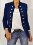 Women Solid Autumn Buttoned Long sleeve Jacket
