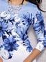 Vacation Crew Neck Floral T-Shirt