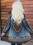 Women Ethnic Autumn Ethnic Natural Daily Loose Jersey Long sleeve Mid-long Coat