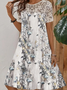 Lace Floral Boho Short sleeve Vacation Dress