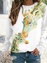 Casual Animal Autumn Polyester Daily Loose Regular H-Line Regular Sweatshirt for Women