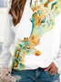 Casual Animal Autumn Polyester Daily Loose Regular H-Line Regular Sweatshirt for Women