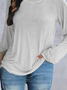 Plain Simple Autumn Daily Jersey Crew Neck Regular Regular Medium Elasticity T-shirt for Women