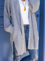 Women Casual Plain Autumn Natural Micro-Elasticity Loose Long sleeve H-Line Regular Size Sweater Coat
