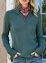 Women Plain Simple Autumn Micro-Elasticity Daily Regular Fit Long sleeve Regular H-Line Sweater