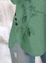 Gradient leaf button asymmetric hem loose top