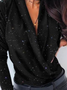 Polka Dots Autumn Urban Polyester Party Long sleeve Regular Medium Elasticity Regular Size Top for Women