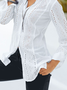 Casual Plain Autumn Daily Regular Fit Long sleeve Regular Shirt Collar Regular Size Blouse for Women
