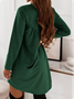 Casual Plain Autumn Polyester Skirt Long sleeve Crew Neck Regular Regular Size Dresses for Women