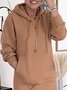 Casual Plain Autumn Spandex Heavyweight Daily Loose Long sleeve Regular Size Dresses for Women