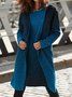Casual Ombre Autumn Natural Daily Loose Jersey Coat With Skirt Regular Size Two Piece Sets for Women