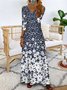 Women Casual Floral Autumn Natural Daily Loose Jersey Long Pullover Dress