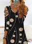 Women Polka Dots Casual Autumn V neck Natural Daily Loose Regular Regular Size Dresses