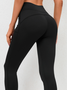 Casual Plain Autumn High Waist High Elasticity Long Leggings H-Line Regular Leggings for Women