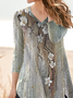 Casual Floral Autumn Jersey Long sleeve A-Line Regular Medium Elasticity Regular Size Tops for Women
