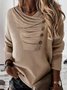Casual Plain Autumn Daily Loose Polyester Cotton H-Line Regular Regular Size Sweatshirts for Women