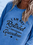 Casual Text Letter Autumn Spandex Loose Regular H-Line Regular Regular Size Sweatshirt for Women