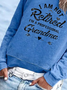Casual Text Letter Autumn Spandex Loose Regular H-Line Regular Regular Size Sweatshirt for Women