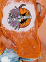 Women Casual Autumn Halloween Micro-Elasticity Loose Halloween Long sleeve Crew Neck Regular Sweatshirts