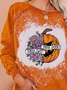 Women Casual Autumn Halloween Micro-Elasticity Loose Halloween Long sleeve Crew Neck Regular Sweatshirts