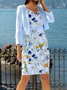 Floral Autumn Urban Spandex Zipper Mid Waist H-Line Regular Regular Size Two Piece Set for Women